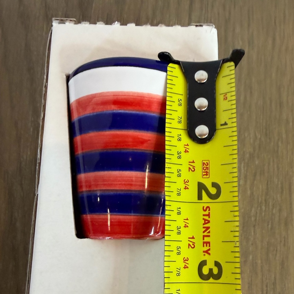 Striped Ceramic Limoncello Cups Set - Picture 3 of 3